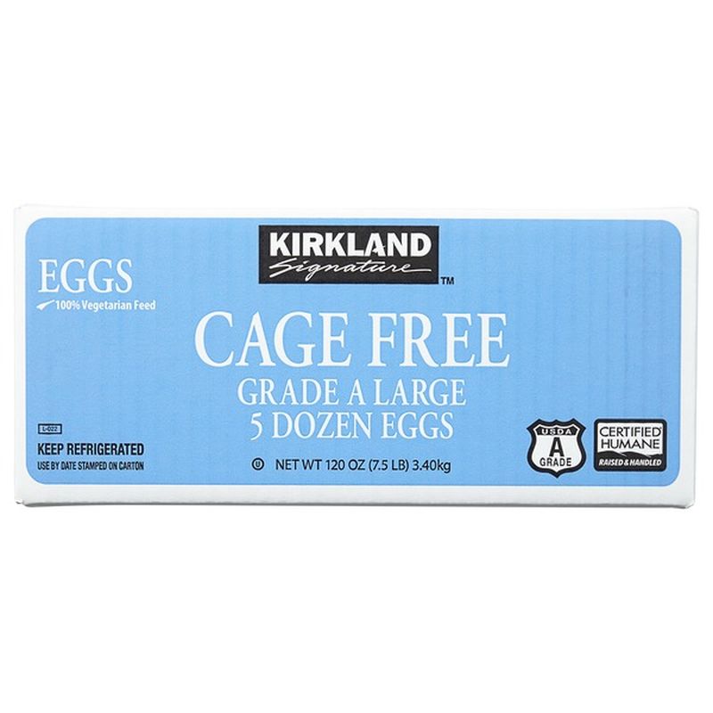 Kirkland Signature Cage Free Eggs USDA Grade A, 60 ct