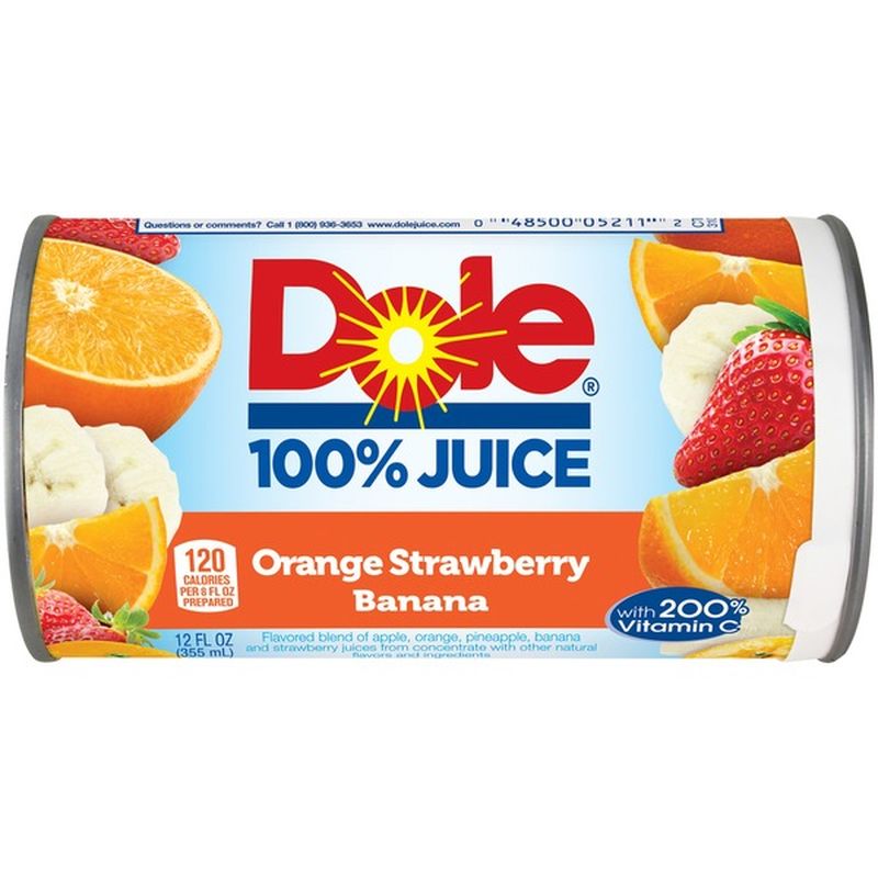 Dole 100 Juice Orange Strawberry Banana (12) Instacart