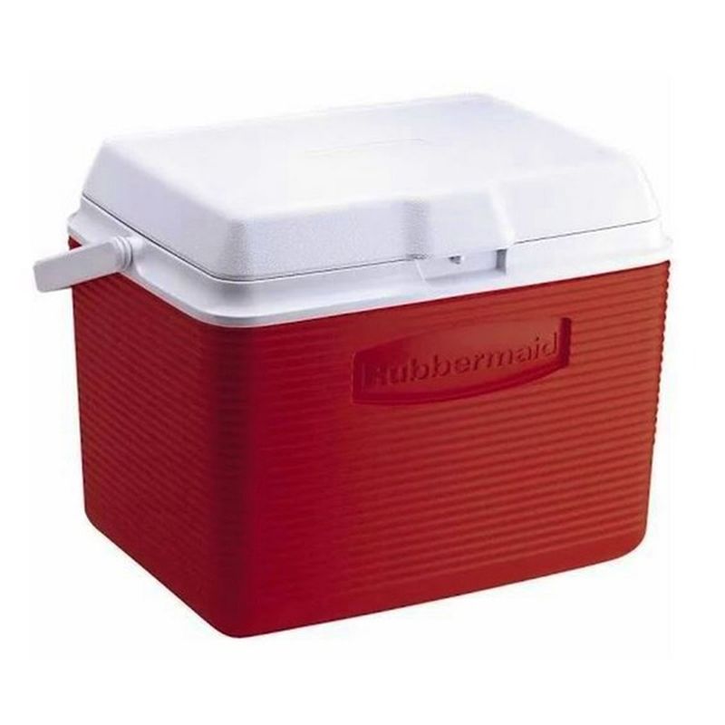 Rubbermaid F24-Quart Red Cooler With Top Swing Handle