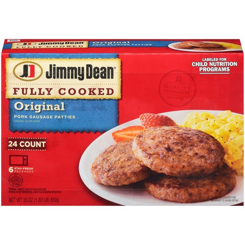 Jimmy Dean Fully Cooked Original Pork Sausage Patties, 24 Count (30 oz