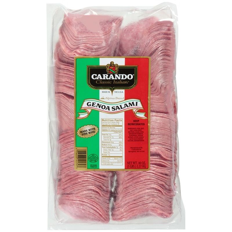 Carando Genoa Sliced Salami (5 lb) Instacart