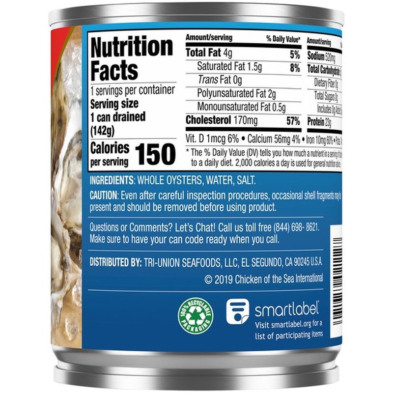 Pacific Pearl Whole Oysters (8 oz) from Albertsons Instacart