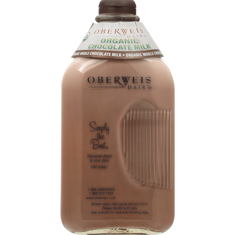 Oberweis Dairy Milk, Whole, Organic, Chocolate (64 oz) Instacart