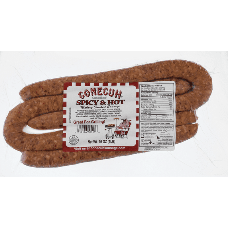 Conecuh Smoked Sausage, Hickory, Spicy & Hot (16 oz) Instacart
