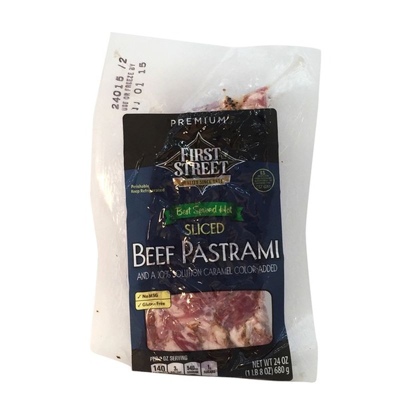 First Street Premium Sliced Navel Pastrami (24 oz) Instacart