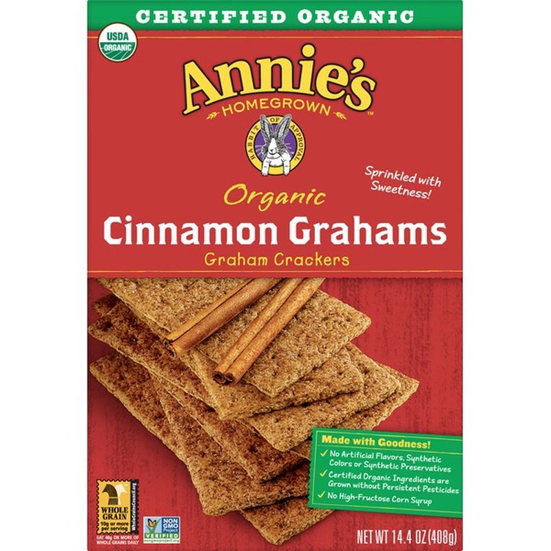 Annie's Homegrown Graham Crackers, Organic, Cinnamon Grahams (14.4 oz