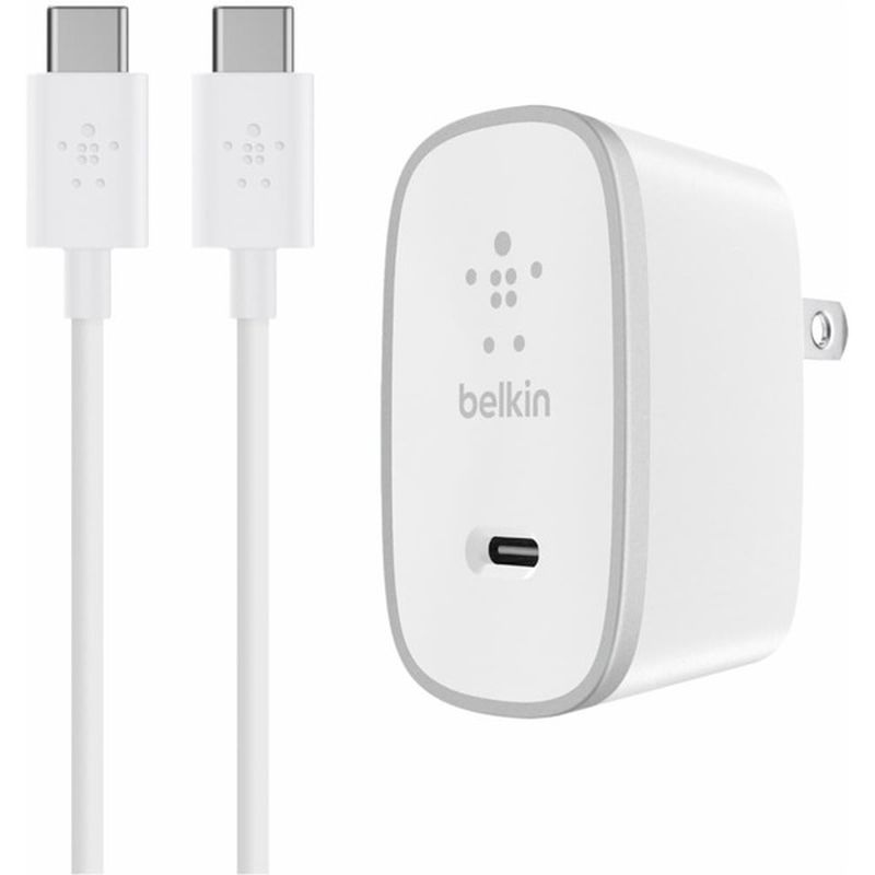 Belkin 5' White USB-C To USB-C Cable With Universal Home Charger