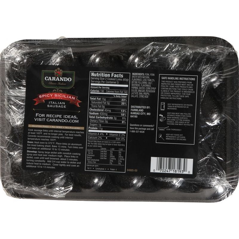 Carando Spicy Sicilian Recipe Italian Sausage 14 Oz Instacart