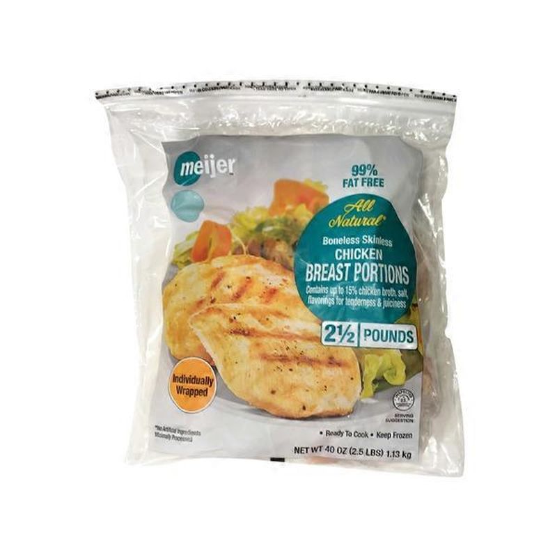 Meijer Frozen All Natural Boneless Skinless Chicken Breast Portions (2.