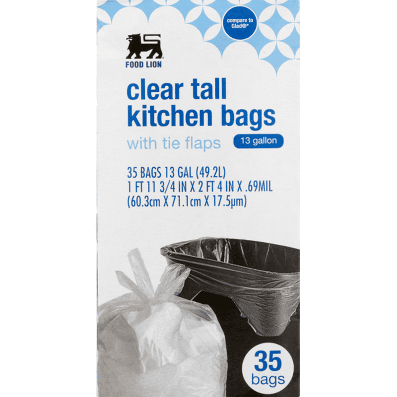 clear tall kitchen garbage bags