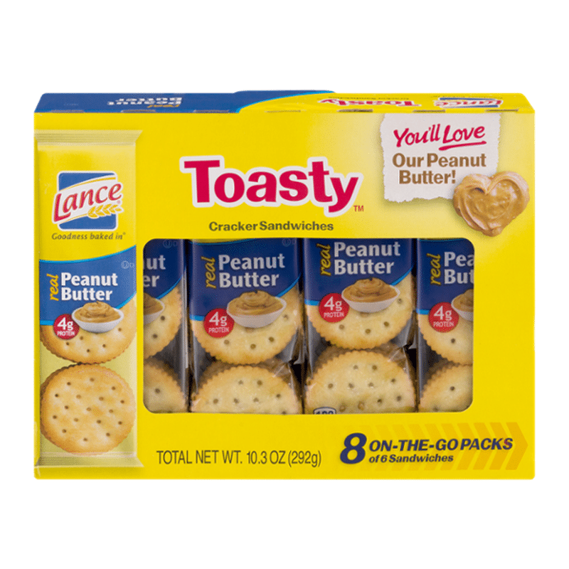 toasty crackers with peanut butter