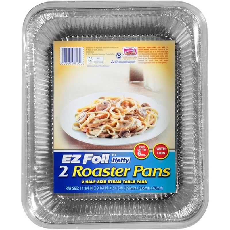 Hefty Ez Foil 11 3/4 in x 9 1/4 in x 2 1/2 in Roaster Pans (2 ct
