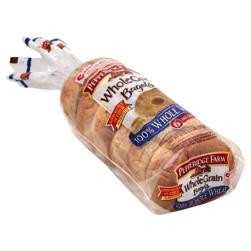 Pepperidge Farm Bagels, Whole Grain, 100 Whole Wheat (6 each) Instacart