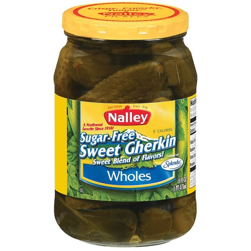 Nalley Sweet Gherkin Wholes Sugar Free Pickles (16 fl oz) Instacart