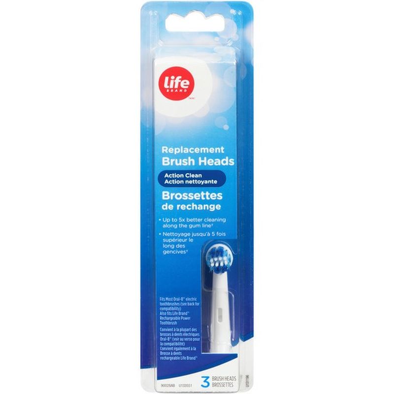 Life Brand Action Clean Brush Heads (3 ct) Instacart