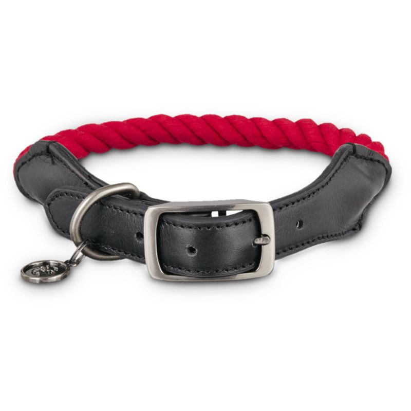 red rope dog collar