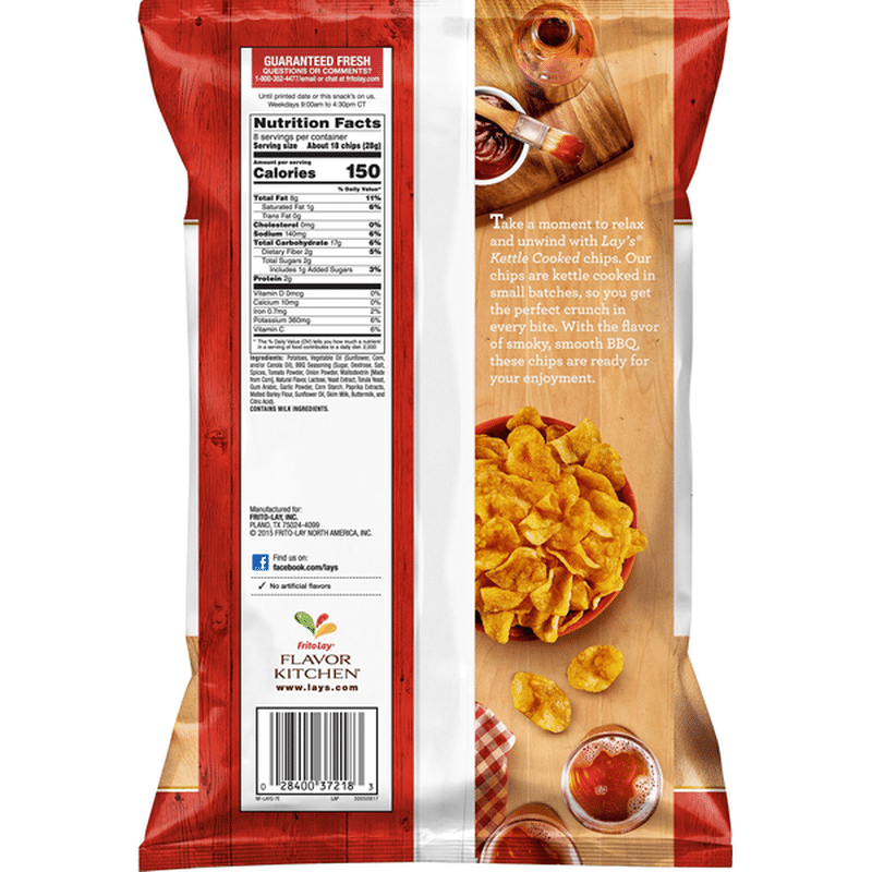 Lay's Kettle Cooked Mesquite Barbecue Potato Chips (8 oz) from Smart