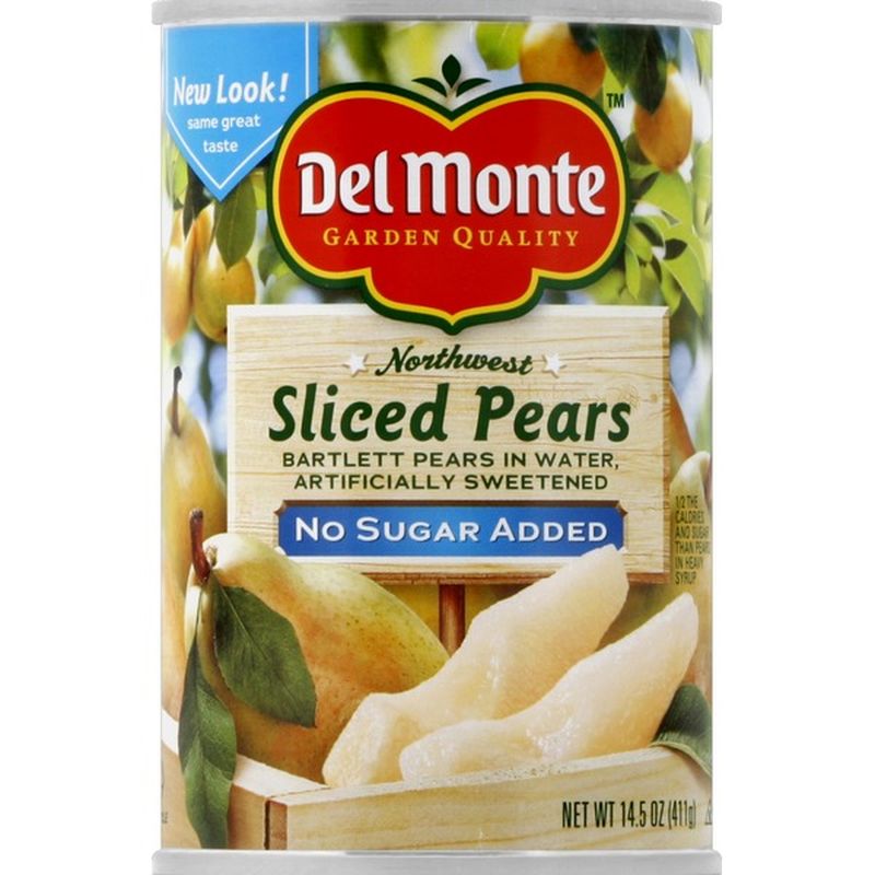 Del Monte Pears, Northwest, Sliced, No Sugar Added (14.5 oz) from Safeway Instacart
