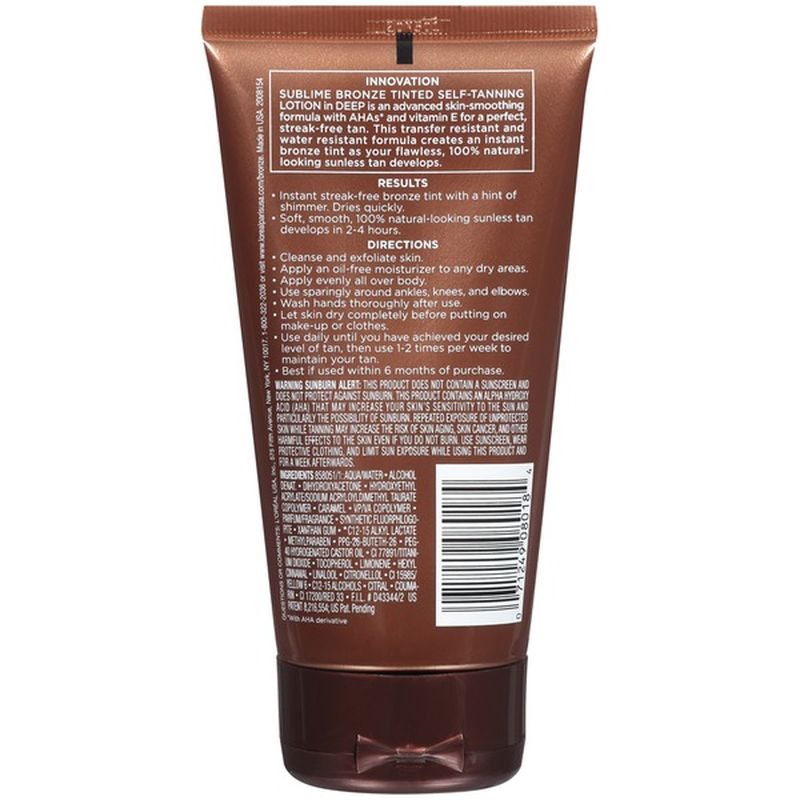 Sublime Bronze Deep Tinted SelfTanning Lotion (5 fl oz) from HEB