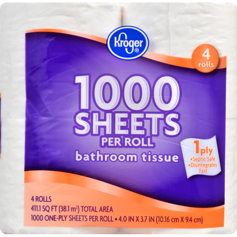 Kroger 1000 Sheet Rolls Bath Tissue (4 ct) Instacart