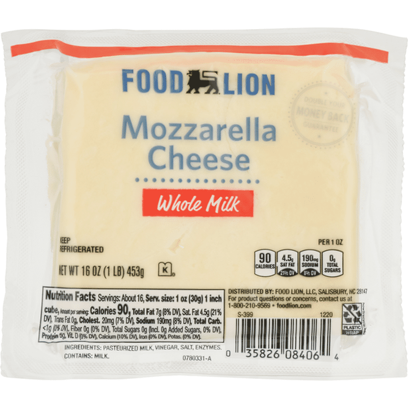 Food Lion Cheese Mozzarella Whole Milk 16 Oz Instacart