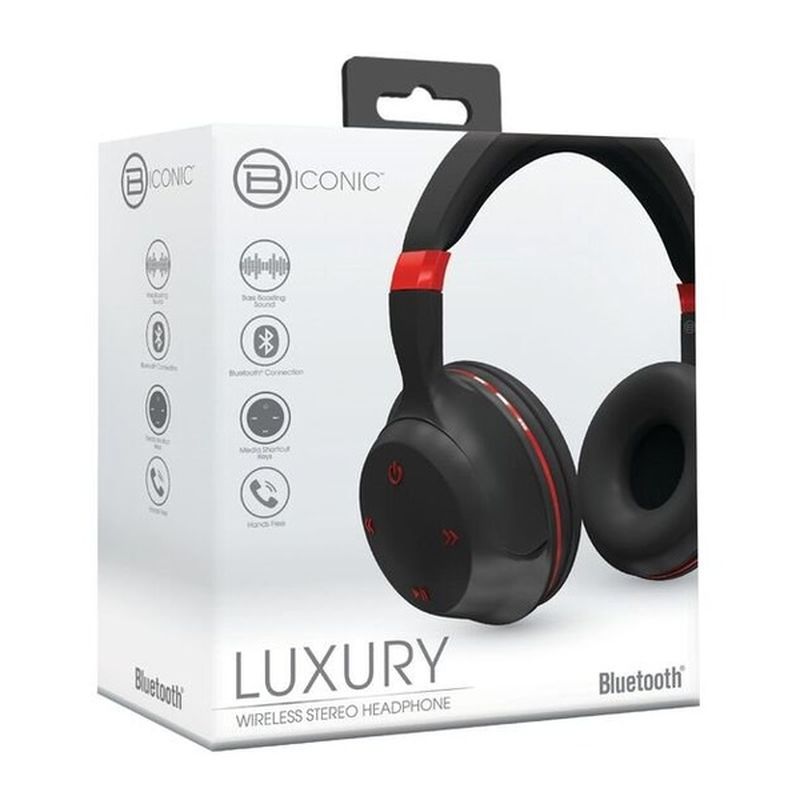 Biconic Black & Red Chrome Headphones