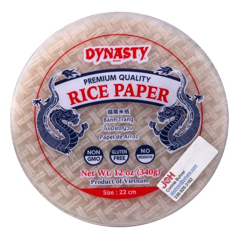 Dynasty Rice Paper, Gluten Free, Shrink Wrapped (12 oz) Instacart