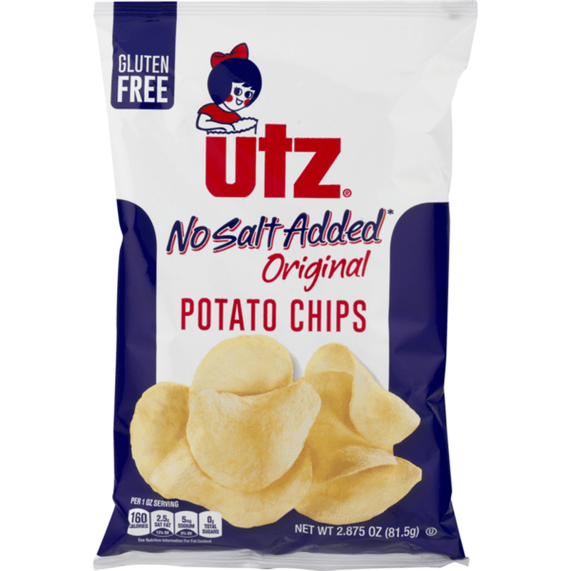 Utz Original Potato Chips Gluten Free No Salt Added (2.875 oz) - Instacart