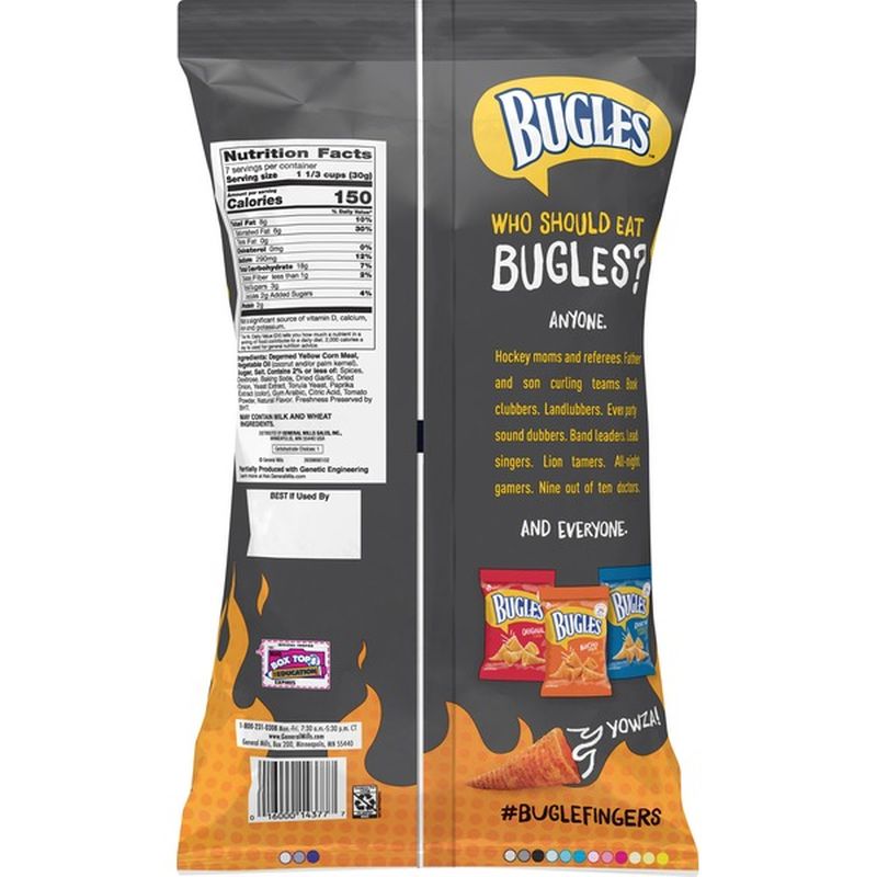 Bugles Corn Snacks, Crispy, Hot & Spicy (7.5 oz) Instacart