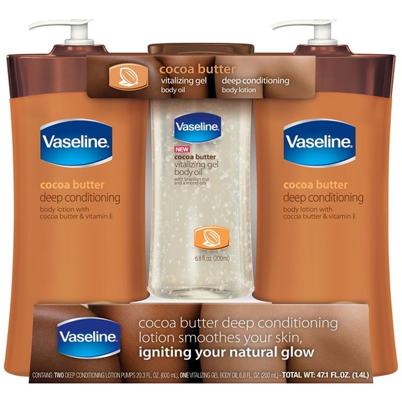 Vaseline Cocoa Butter Deep Conditioning Body Lotion 20.3 oz, Pack of 2