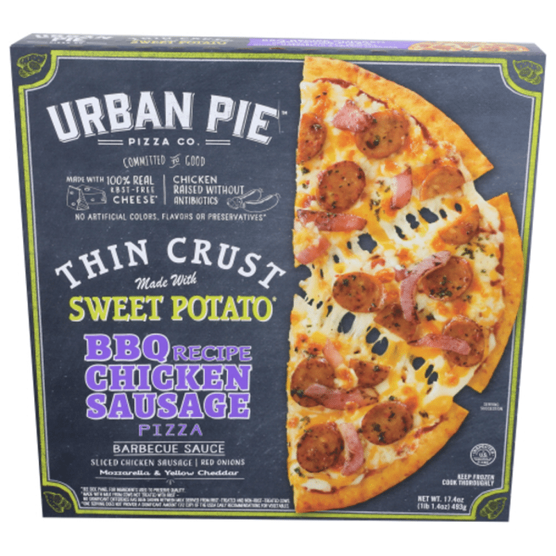 Urban Pie Pizza, Thin Crust, BBQ Recipe Chicken Sausage (17.4 oz