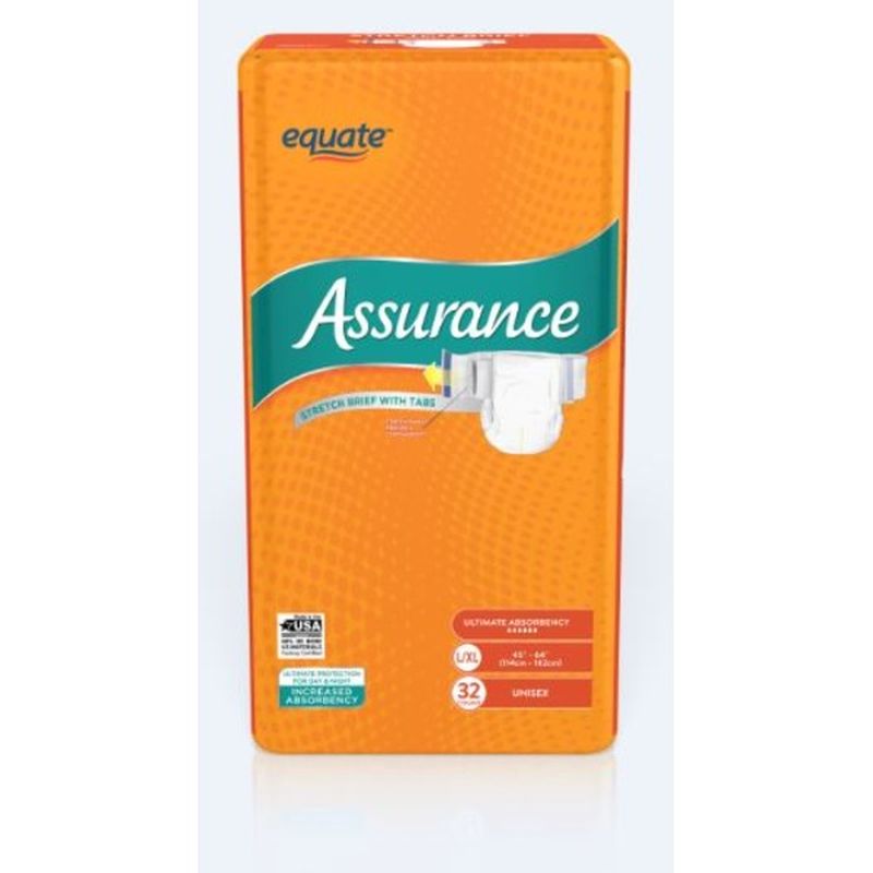Equate Large/Extra Large Unisex Assurance Incontinence Stretch Briefs