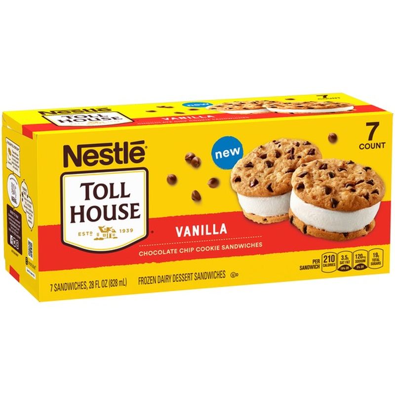 toll house chocolate chip cookie ice cream sandwich