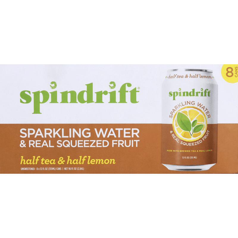 Spindrift Sparkling Water, Unsweetened, Half Tea & Half Lemon (8 each