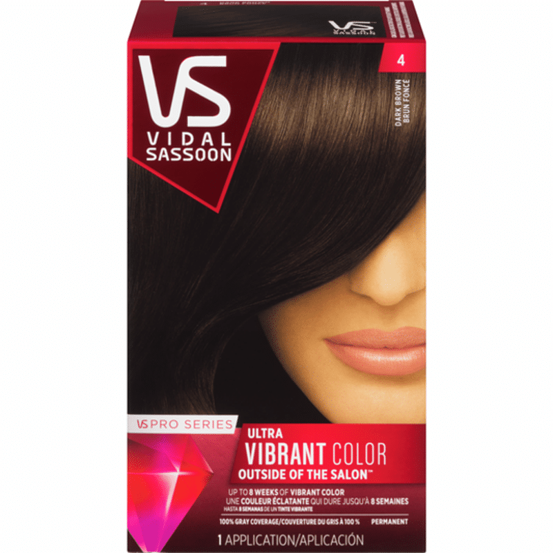 Vidal Sassoon 4 Dark Brown Pro Series Salon Color Expertise Permanent