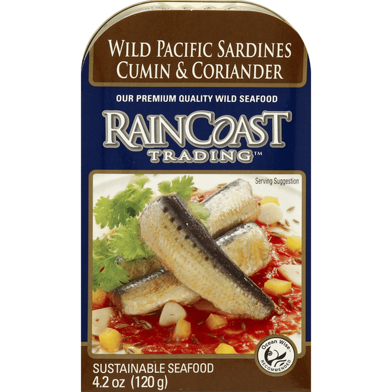 Rain Coast Trading Sardines, Wild Pacific, Cumin & Coriander (4.2 oz