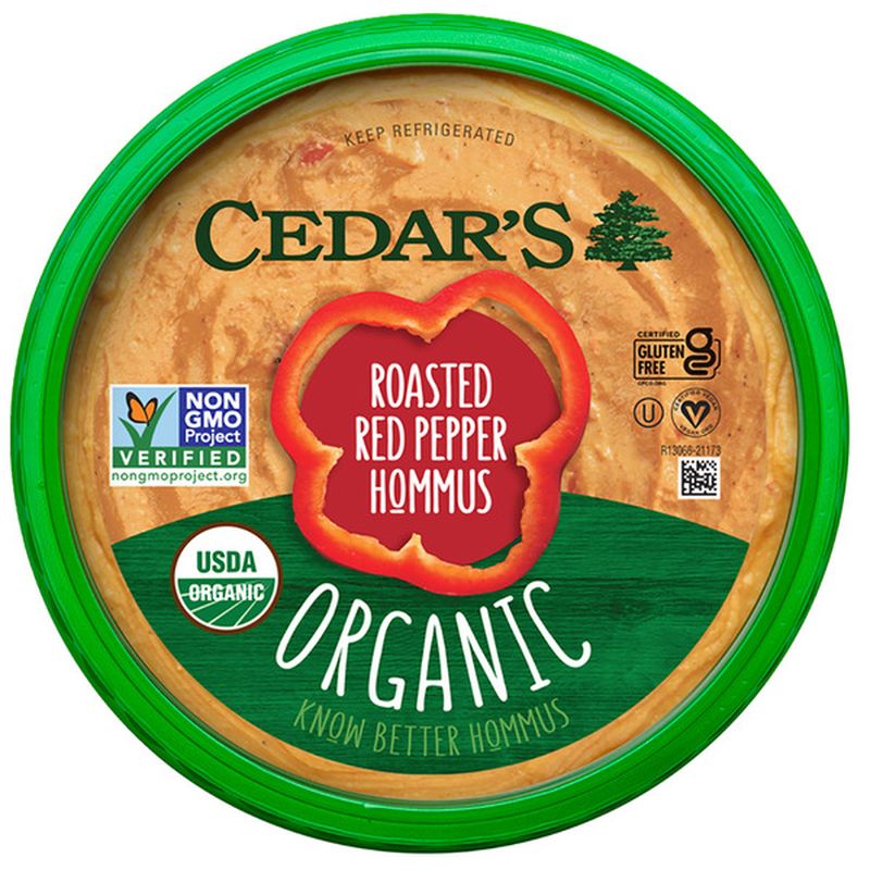 Cedar's Foods Organic Roasted Red Pepper Hommus (8 oz) Instacart