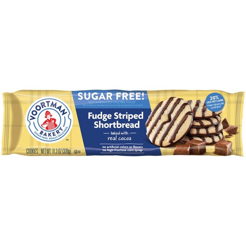 Voortman Bakery Sugar Free Fudge Striped Shortbread Cookies (11.3 oz