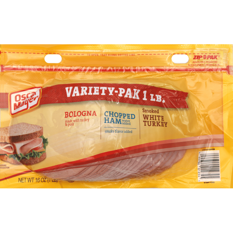 OSCAR MAYER Bologna/Chopped Ham/White Turkey Cold Cuts VarietyPak (16