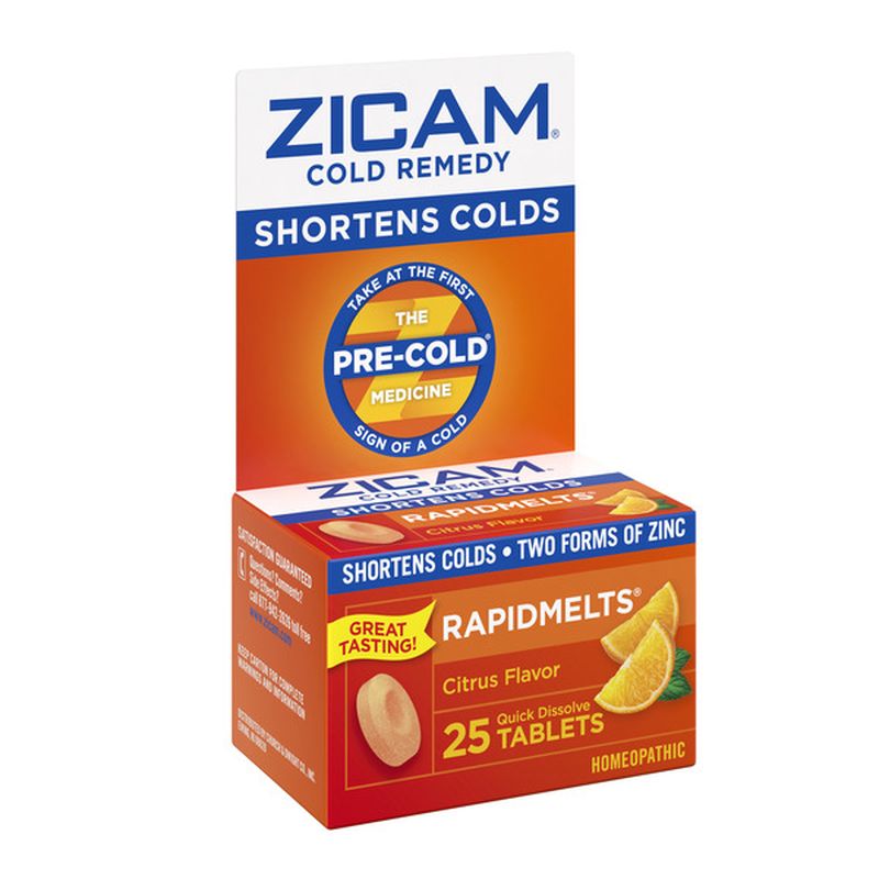 Zicam Zinc Cold Remedy Rapidmelts QuickDissolve Tablets Citrus Flavor