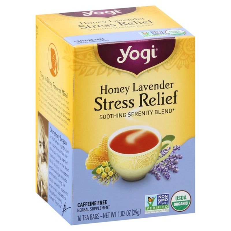 Yogi Herbal Supplement, Honey Lavender, Stress Relief, Tea Bags (16 ct