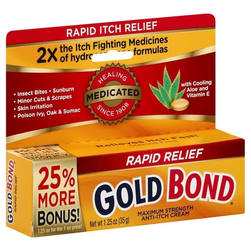 Gold Bond AntiItch Cream, Maximum Strength, Rapid Relief, Bonus (1.25