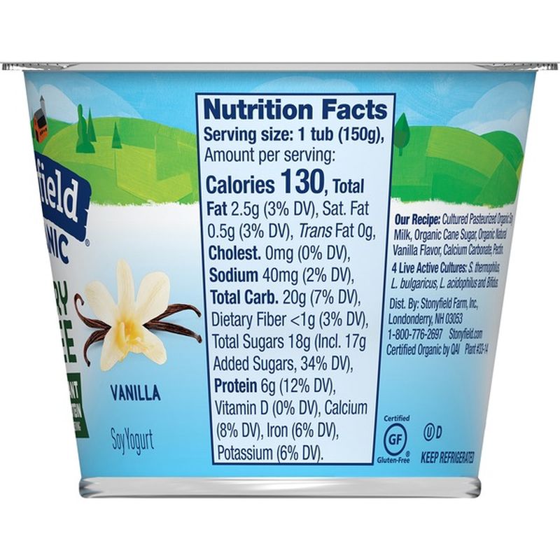 Stonyfield® Organic Dairy Free Vanilla Soy Yogurt (5.3 oz) Instacart