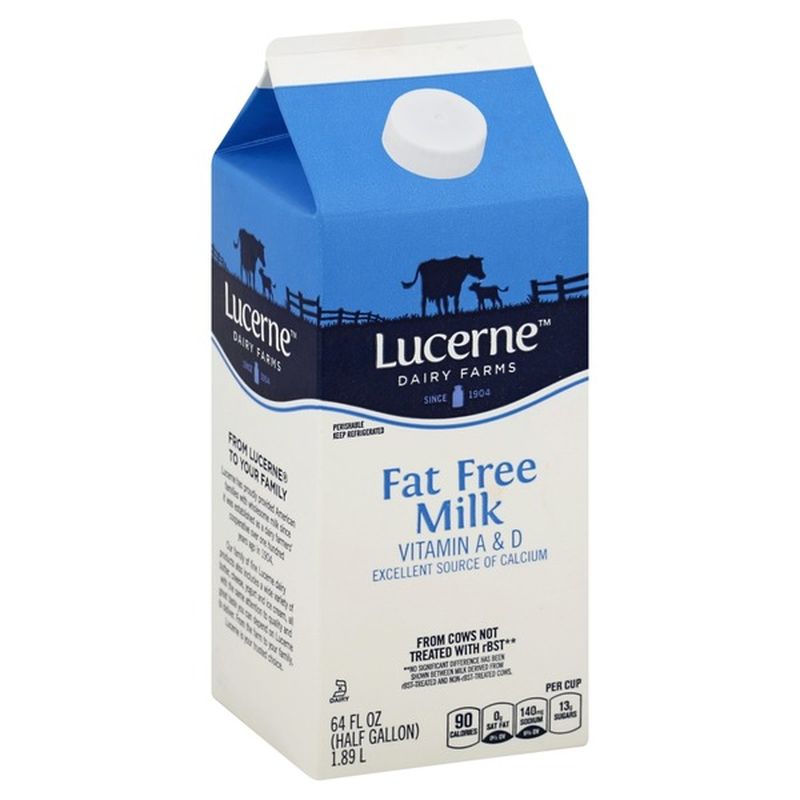 Lucerne Dairy Farms Fat Free Milk (0.5 gal) from Vons Instacart