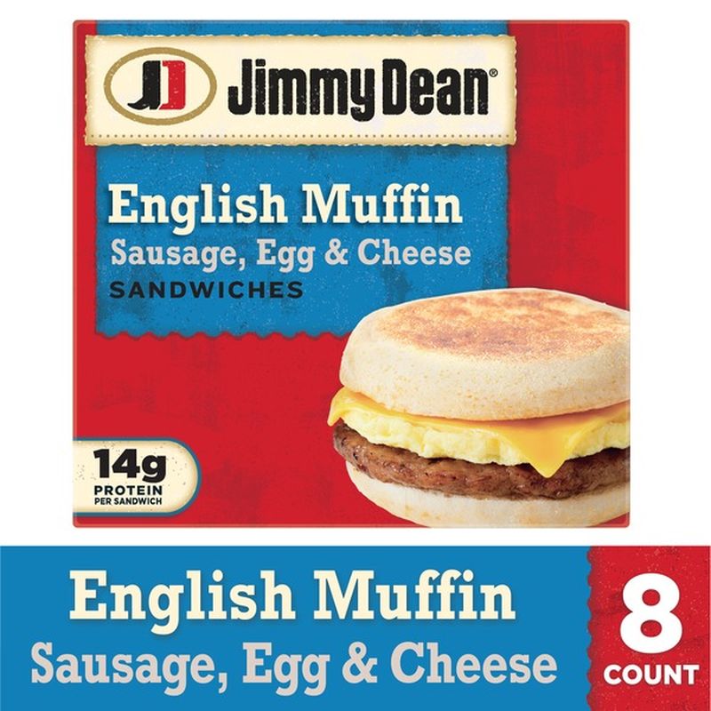 Jimmy Dean Sausage, Egg & Cheese English Muffin Sandwiches, Frozen (36.8 oz) Instacart
