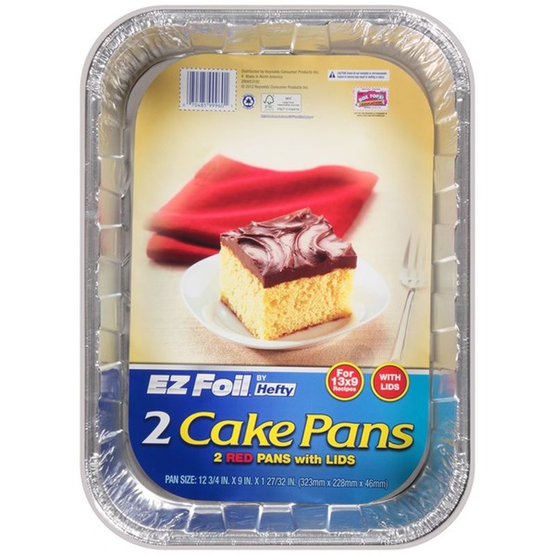 Hefty Ez Foil 12 3/4 X 9 X 1 27/32" 2 Ct. Red Pans w/Lids Cake Pans (2