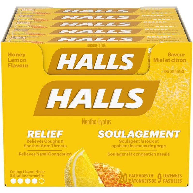 Halls MenthoLyptus Honey Lemon Cough Drops (Case) Instacart
