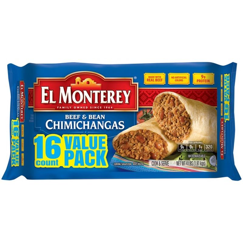 El Monterey Beef & Bean Chimichangas (4 lb) Instacart