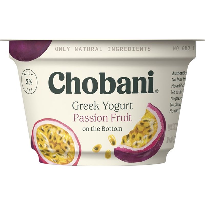 Chobani Greek Yogurt, LowFat, Passion Fruit on the Bottom (5.3 oz