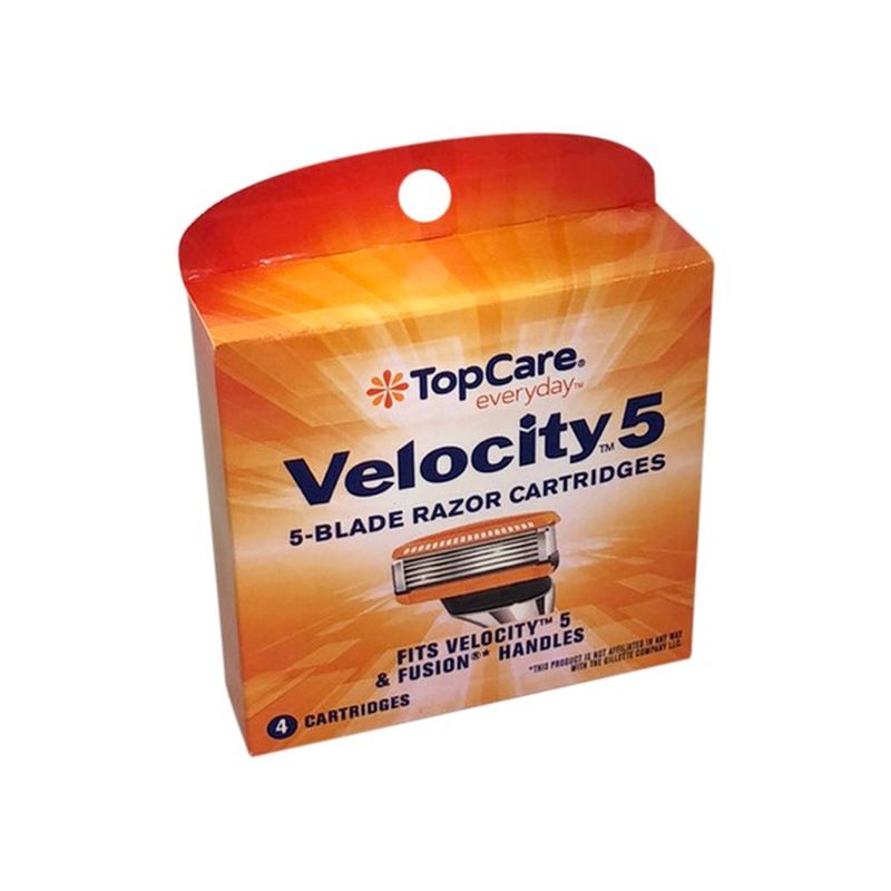 Top Care 5 Blade Velocity Razor Refill Cartridges (4 ct) - Instacart